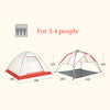 Instant Automatic Pop Up Camping Tent For 3-4 Person Family Portable Shelters For 3 Season Hiking Camping Outdoor &Backpacking Easy Set up Tent