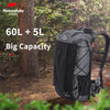 Naturehike 2020 New 60L+5LCamping Hiking Climbing Backpacks Piggyback Breathable Lightweight About 1160g With Rain Cover Design